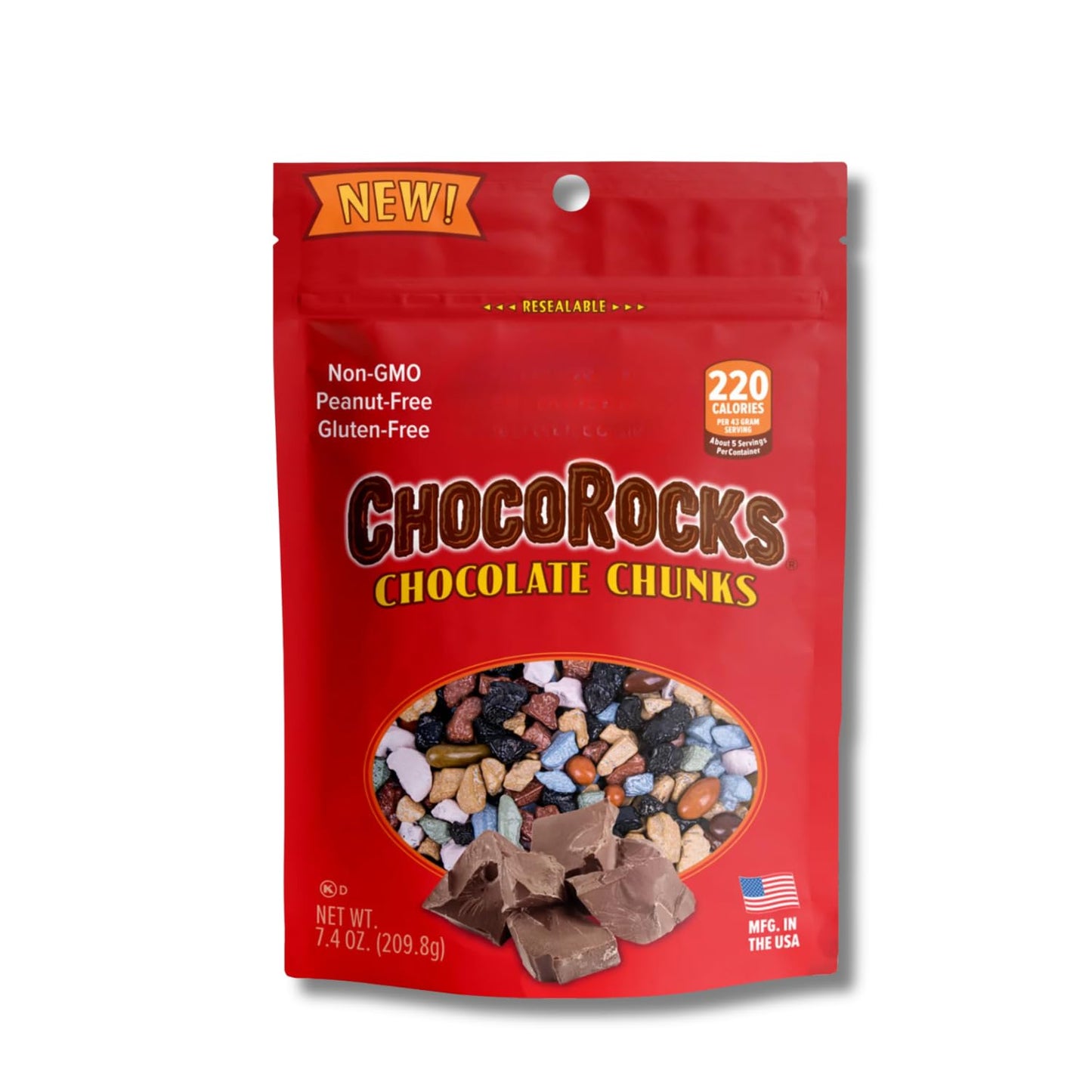 Chocorocks Regular Mix - Chocolate Candy Rock Pebbles - Gift Pack Of 2, 7.4 Oz. Resealable Bags By Lyzas Sweets &