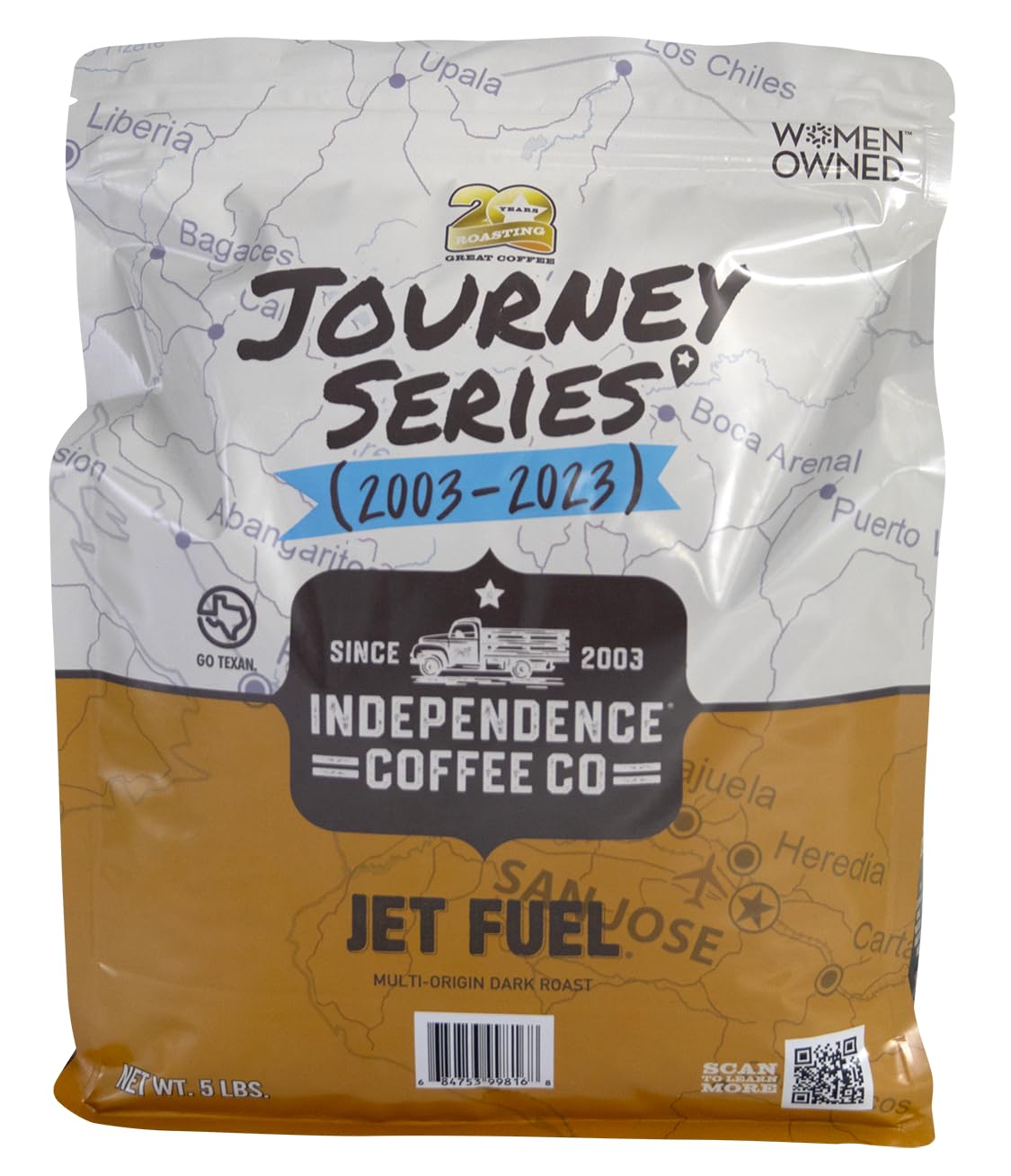 Independence Coffee Co. Dark Roast Whole Bean Coffee, 5 lb Bag, Intense Flavor, Heavy Body