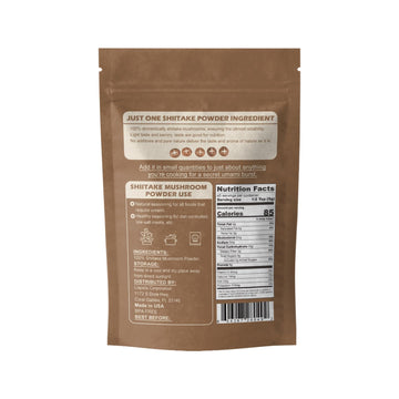 GRELIM Shiitake Mushroom Powder 8 Oz, No Additive, Gluten-Free, Non-GMO Great for Sauce, Soup, and Mushroom Coffee 227g