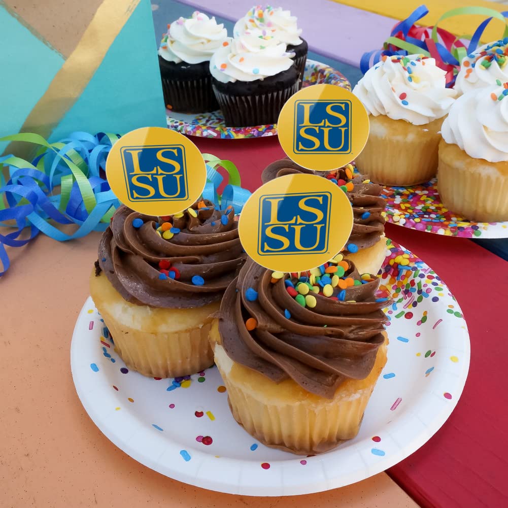Lake Superior State Secondary Cupcake Picks Toppers Decoration Set Of 6