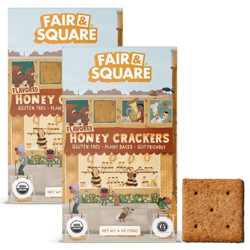 Fair & Square Gluten Free Graham Crackers Powered By Gut Friendly, Prebiotic Banana Flour | Organic, Vegan, Dairy Free, Allergen