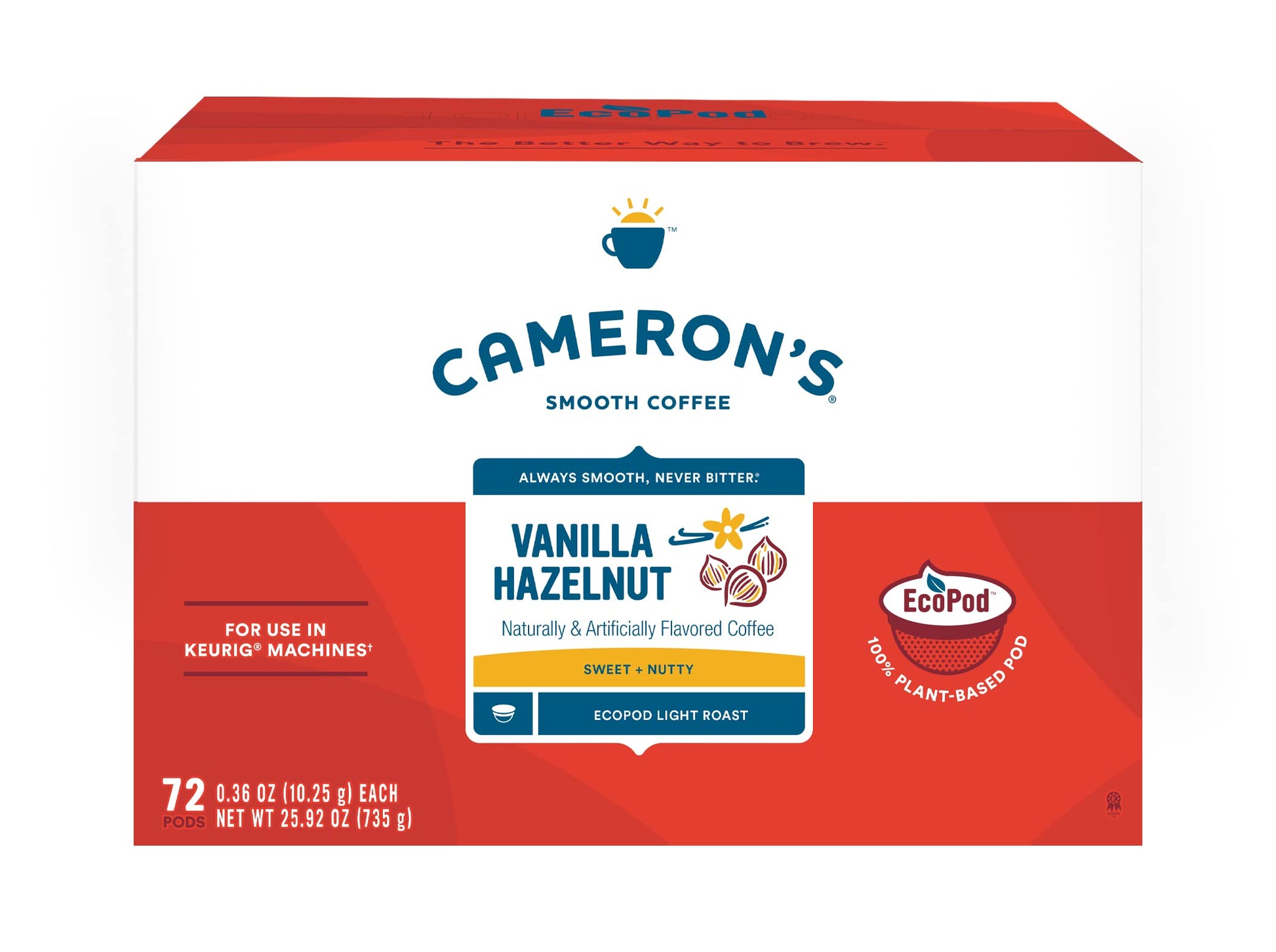 Cameron s Coffee Single Serve Pods, Vanilla Hazelnut, 72 Count (Pack of 1)