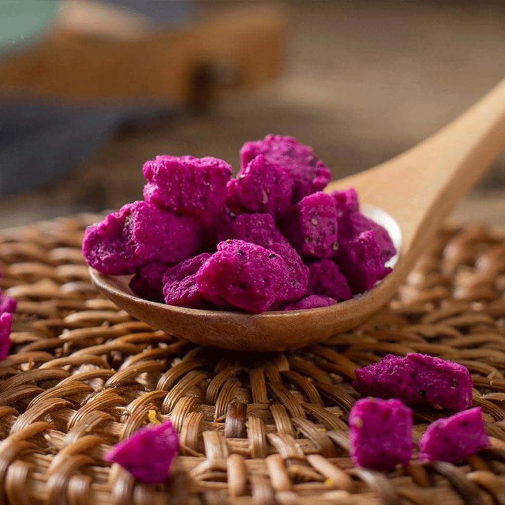 Mkostlich Freeze-Dried Dragon Fruit, 3.52Oz/100G Diced Dragon Fruit With 1 Ingredients, No Sugar Added, Dragonfruits Cube For Dr