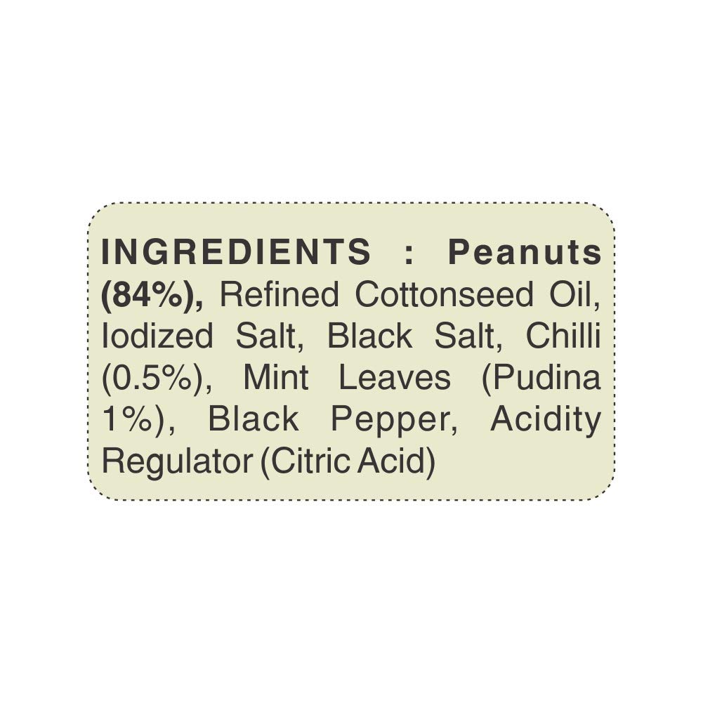Jabsons Roasted Peanuts Nimboo Pudina 140G (Pack Of 6)