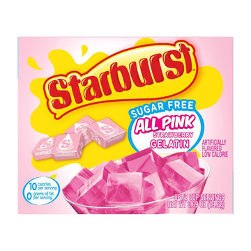 Starburst Sugar Free Gelatin Variety Pack - Pack of 6-3 Flavors - 2 of Each Flavor - Strawberry  Blue Raspberry  and Cherry - Easy to Make for a Variety of Uses