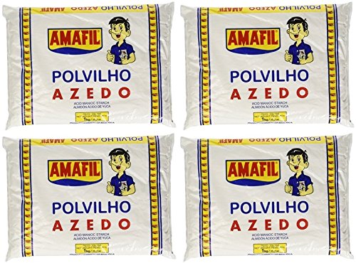Amafil Sour Manioc Starch 35.2 Oz | Polvilho Azedo 1Kg (Pack Of 04)