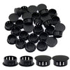 Suiwotin 30Pcs 22Mm (087) Black Hole Plugs Plastic Flush Type Hole Plugs Snap In Locking Hole Tube, Furniture Fencing Post Pipe