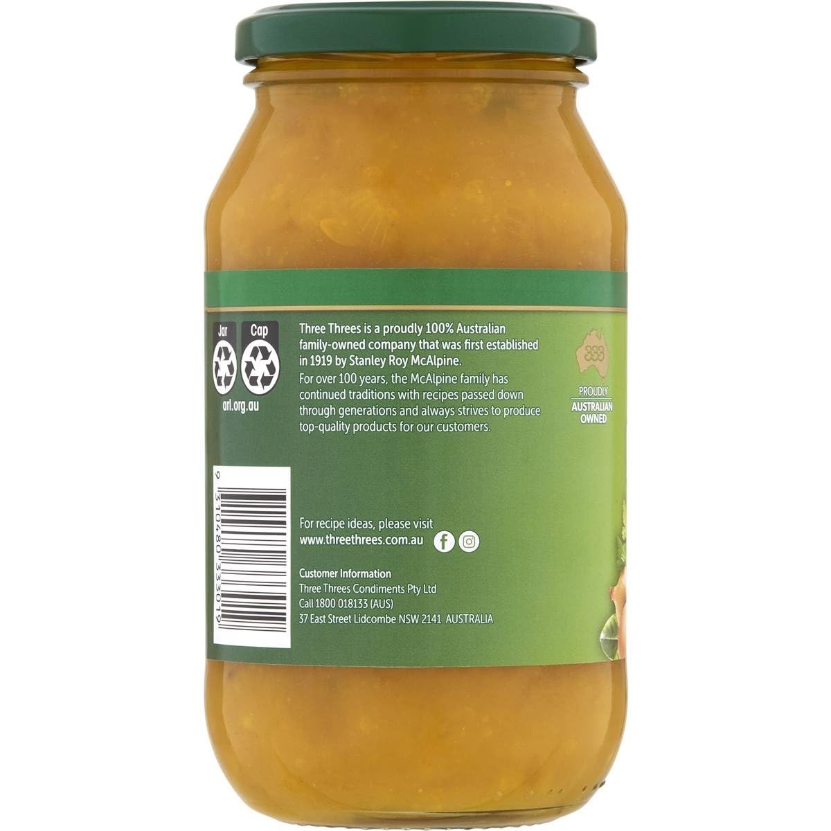 Three Threes Sweet Mustard Pickles 520G