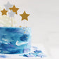 Bilipala Gold Star Cake Cupcake Decorations Toppers Picks Supplies, Appetizer Picks, 30 Counting