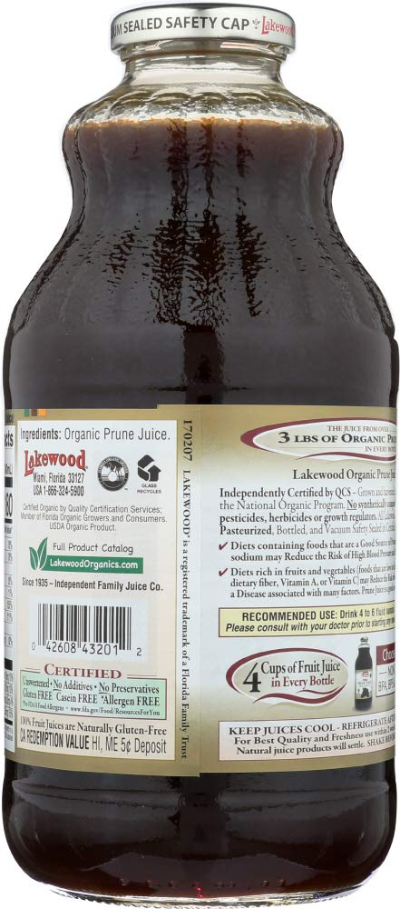 Lakewood Organic 100% Juice Pure Prune (3 X 32 Fl Oz)