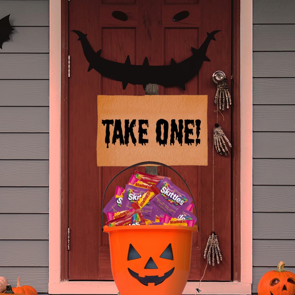 Wrigleys SKITTLES & STARBURST Fun Size Chewy Halloween Candy Variety Pack, 105 Ct Bulk Bag
