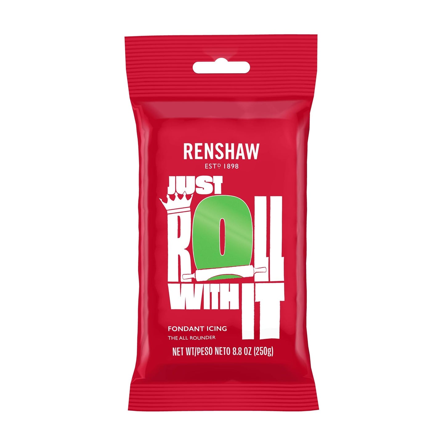 Renshaw Green Fondant Icing for Cake Decorating - Ready to Roll, Edible Fondant for Cupcakes, Cookies, & Cake Decoration, Smooth
