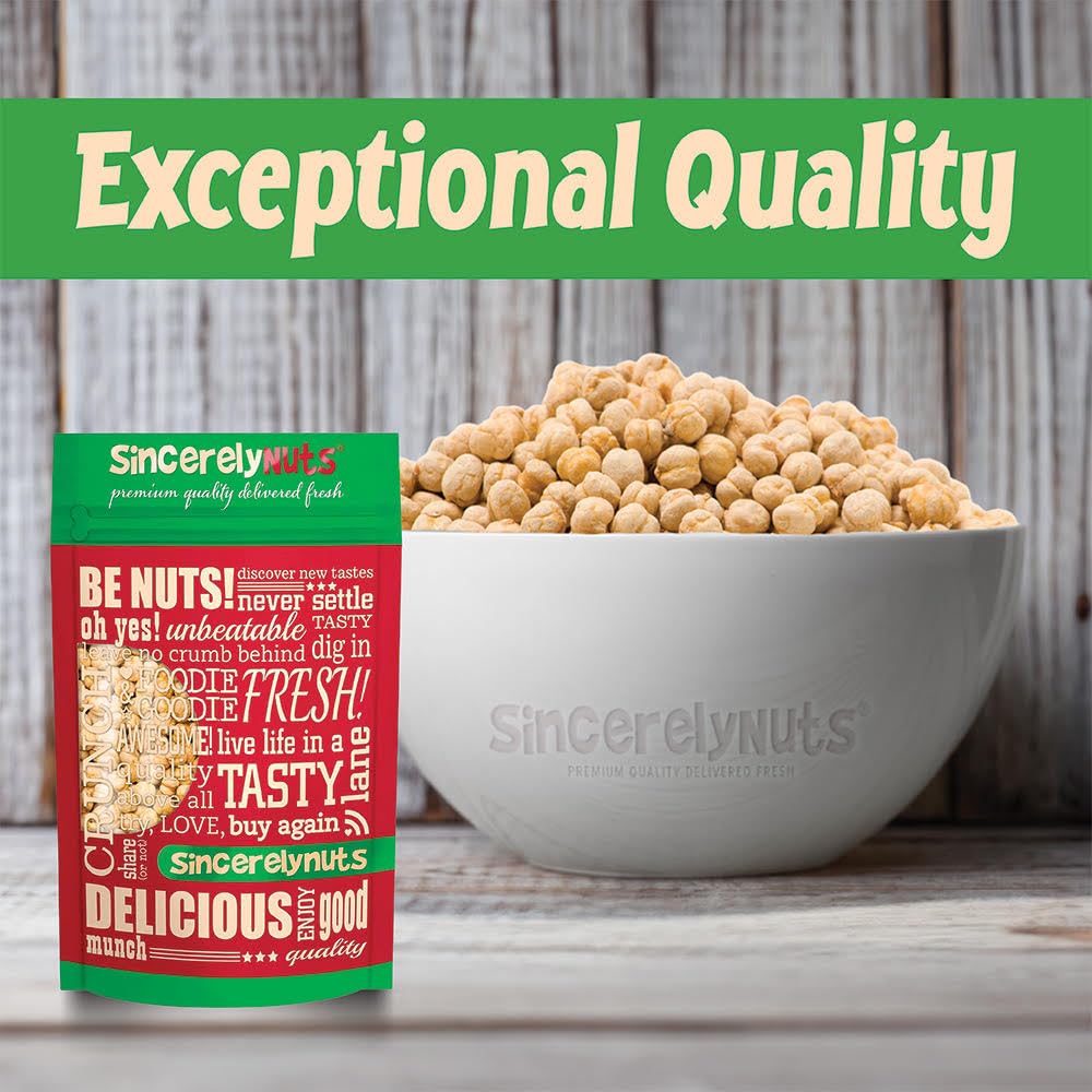 Sincerely Nuts Roasted and Unsalted Chickpeas (1 LB) Plant-Based Protein-Garbanzo Beans-Great Snack or Side Dish Alternative-Veg