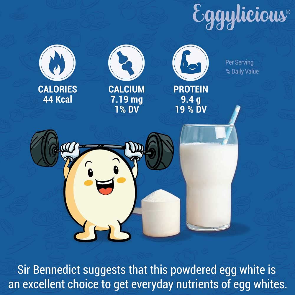 Eggylicious Egg White (Albumin) Powder, Dried Natural Protein Powder, Made From Fresh Eggs, Pasteurized,Non-Gmo, No Additives, Used For Baking Icing,1Lbs(16Oz)