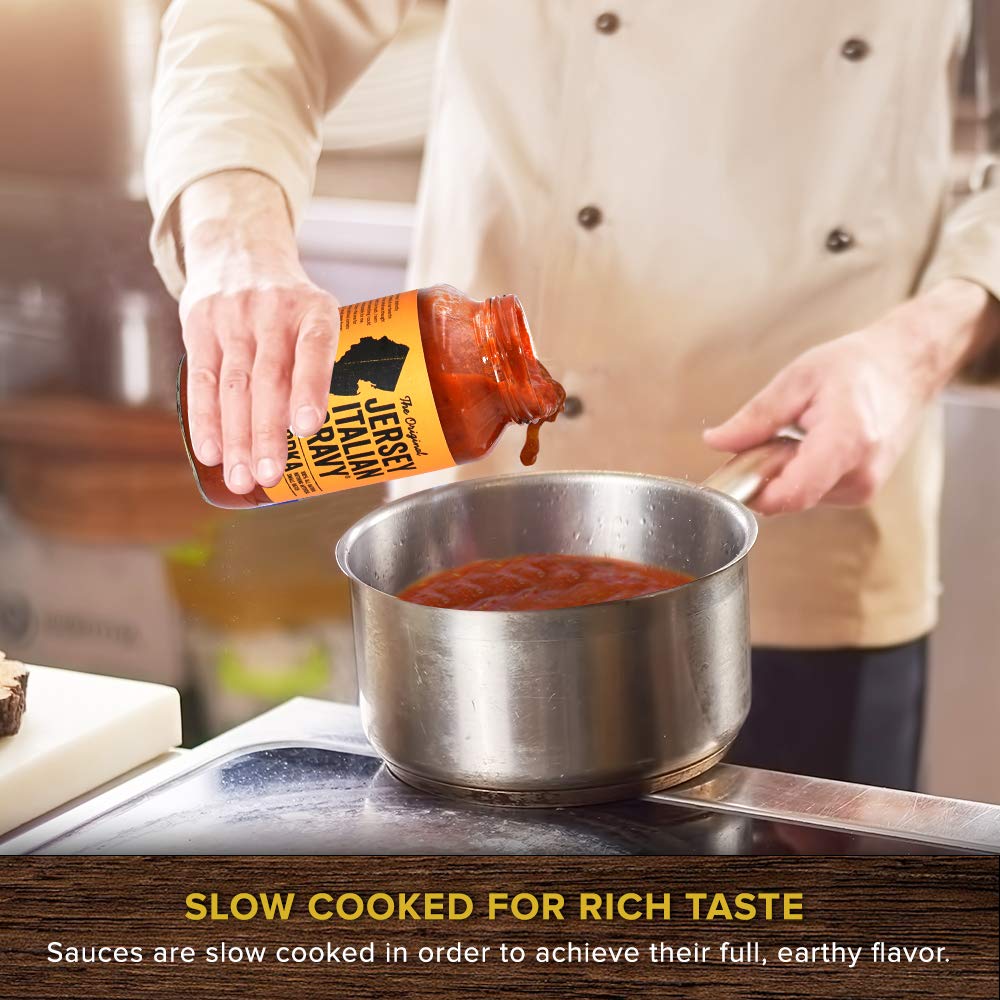 Jersey Italian Gravy-24 Oz Jar-Gourmet, All Natural All Purpose Tomato Sauce For Pasta And More, No Artificial Ingredients- Vegan Friendly-Authentic Recipe For Pasta, (Spirit-Inspired Flavor, 12 Pack)