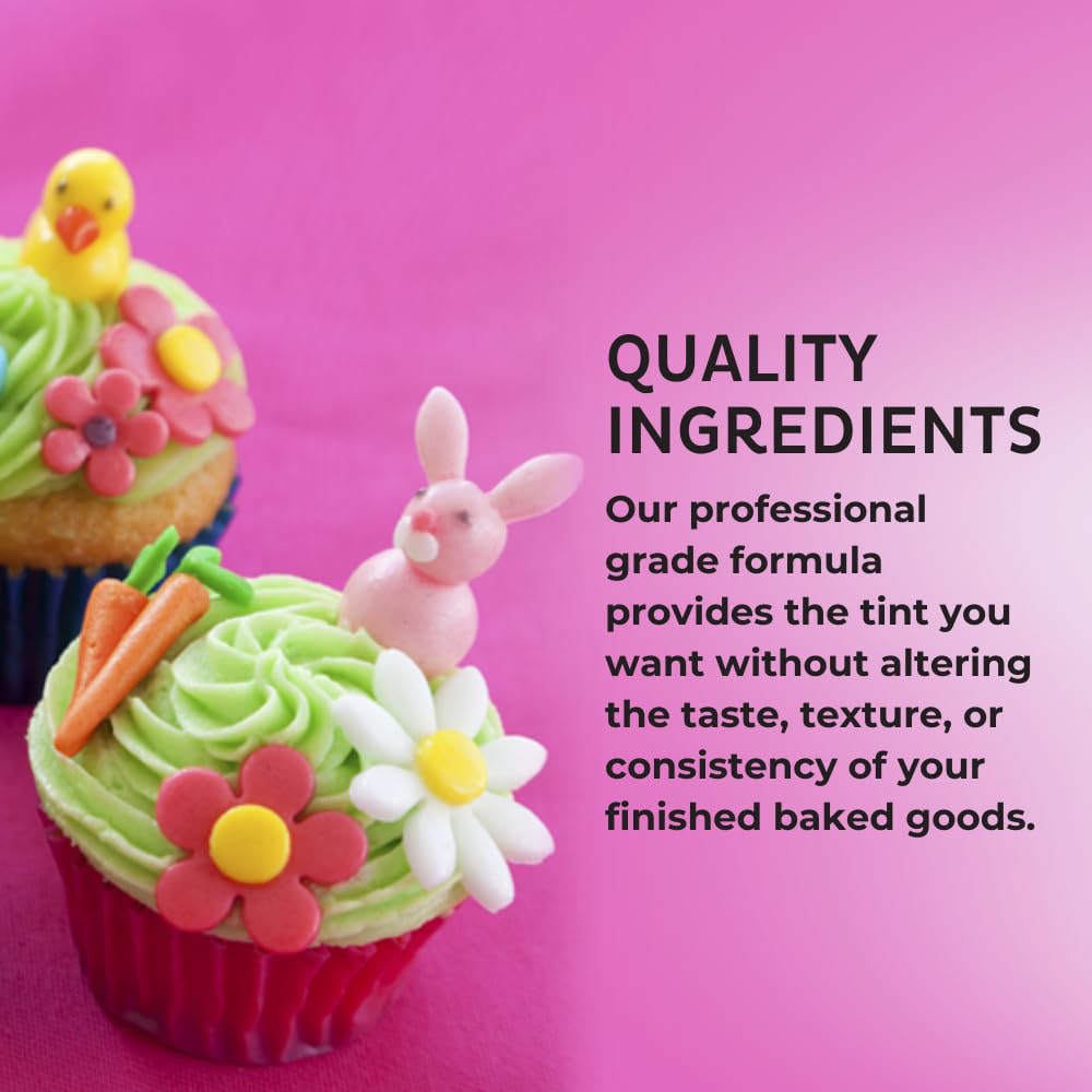 Chefmaster 4-Bottle Set Of Neon Food Coloring, Liqua-Gel® Vibrant Colors, Professional-Grade Dye For Easter Eggs, Icing, Frosting, Fondant, & Batters, Fade-Resistant, Made In Usa, 0.67 Oz