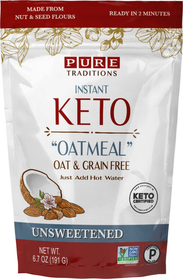 Keto Oatmeal, Unsweetened, Certified Paleo, Keto Certified, Gluten & Grain Free, 6.7 oz