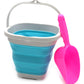 Sammart 2.6L (0.68 Gallon) Super Mini Sqare Collapsible Plastic Bucket - Foldable Square Tub - Portable Fishing Water Pail - Spa