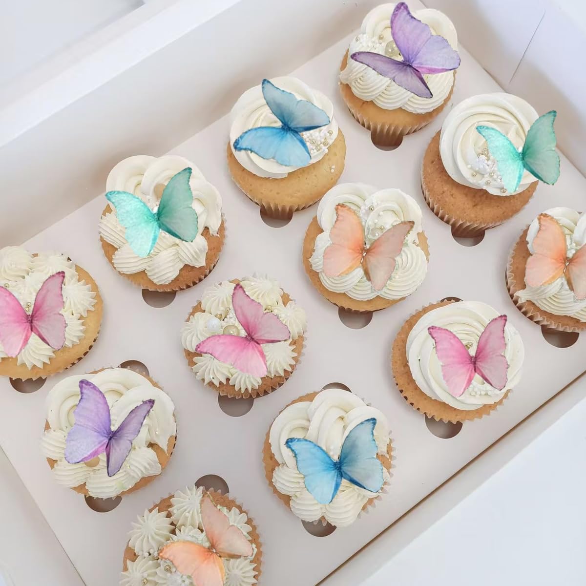 Edible Butterflies For Cake Decorating Set Of 24-2'' Big Size Cake And Cupcake Toppers, Butterfly Cake Toppers
