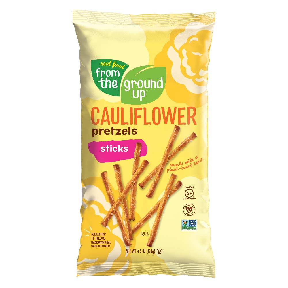 REAL FOOD FROM THE GROUND UP Cauliflower Pretzel Sticks - 12 Pack, 4.5 Ounce, Pretzel Color