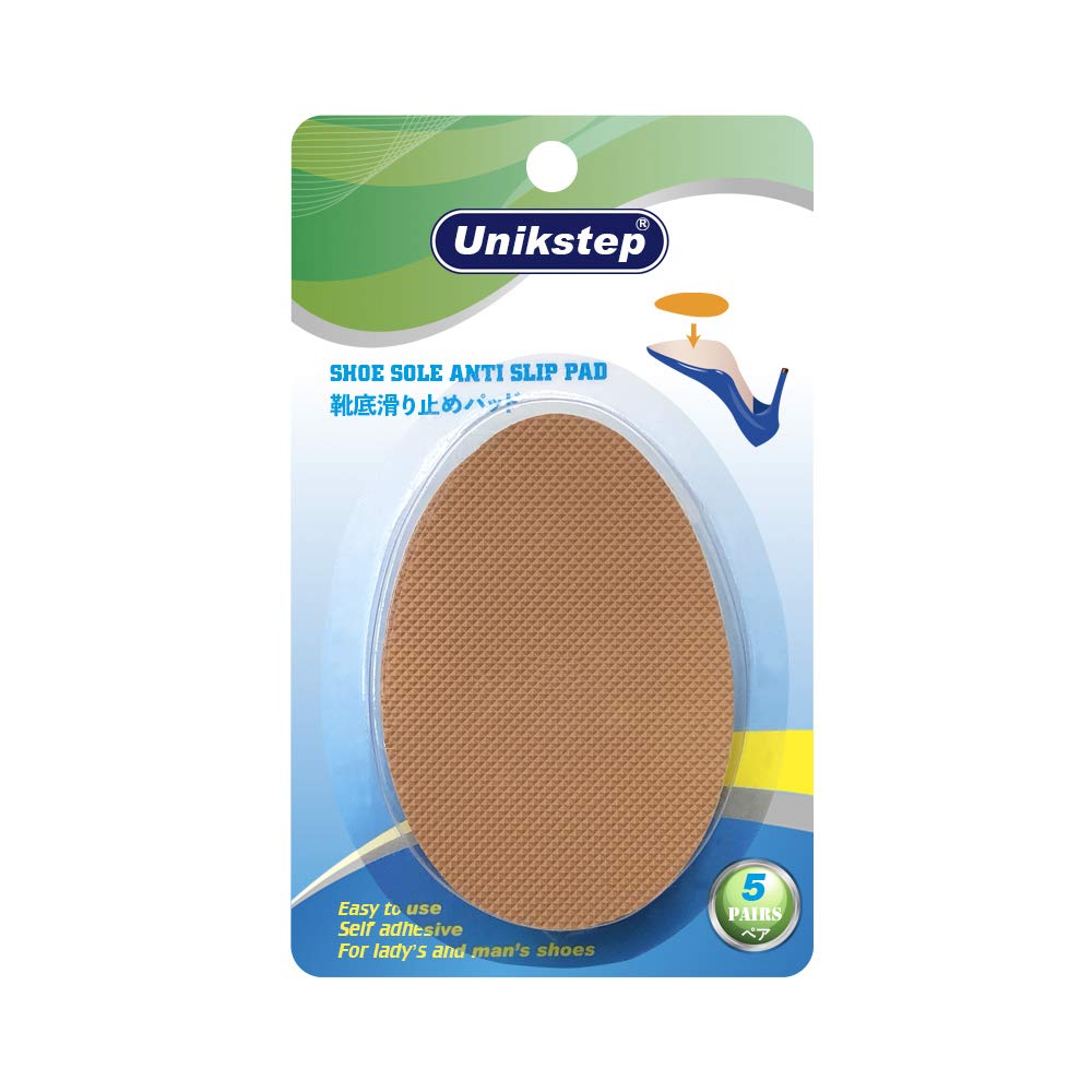 Unikstep 5 Pairs Shoe Sole Anti Slip Grips, Non Skid Self Adhesive Rubber Pads, Shoe Bottom And Heel Noise Reduction Stickers An