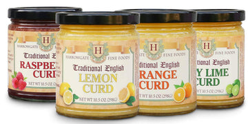 Harrowgate Traditional English Curds - 4 pack variety - Lemon, Orange, Key Lime, Raspberry