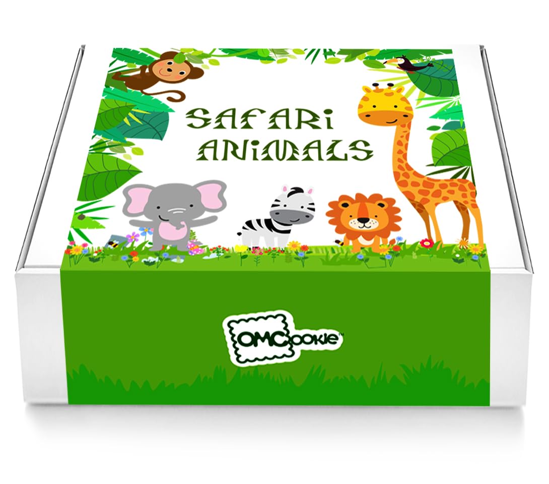 Safari Animal Cookies Theme Individually Wrapped Themed Party Favors Baby Shower 24 Pack Bulk For Birthday Party Zoo Jungle Suga