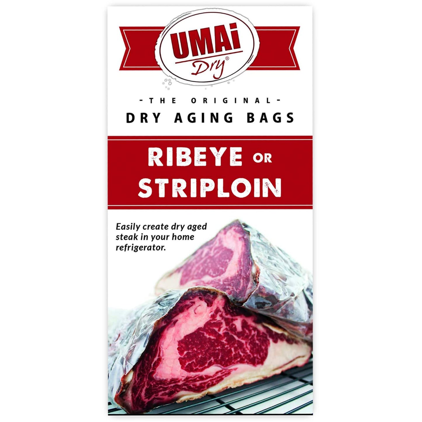 Umai Dry Aging Bag For Steaks, Pack Of 3, Dry Age Bags For Meat, Ribeye & Striploin Steak Up To 12-18 Lbs, Home Steak Ager Refrigerator Bags, No Vacuum Sealer Needed, Tender Aged Beef In 28-45 Days