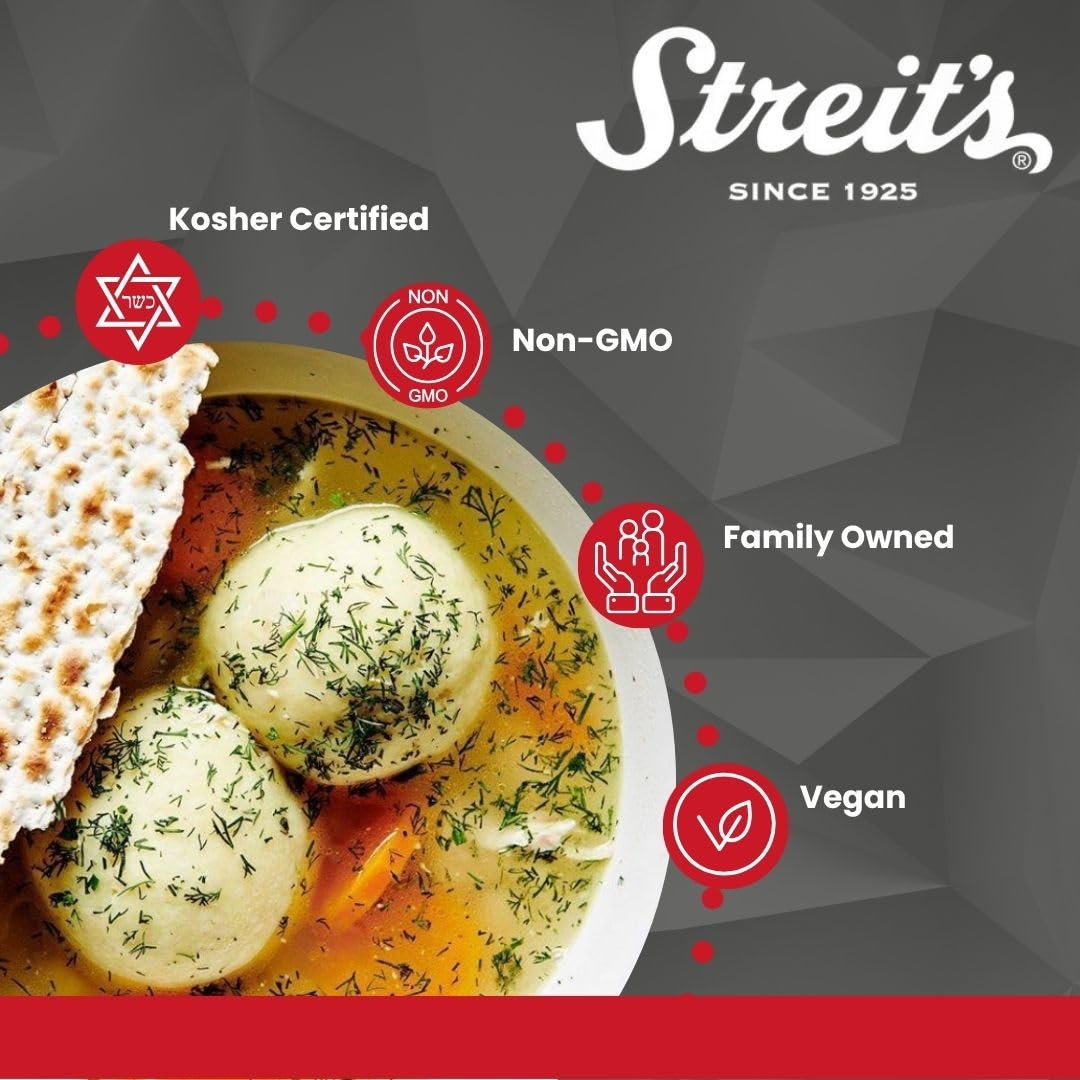 Streits Matzo Ball Mix - Kosher Certified, Suitable for Passover, No MSG Added, Just Add Eggs & Oil, Vegan-Friendly, Family Own