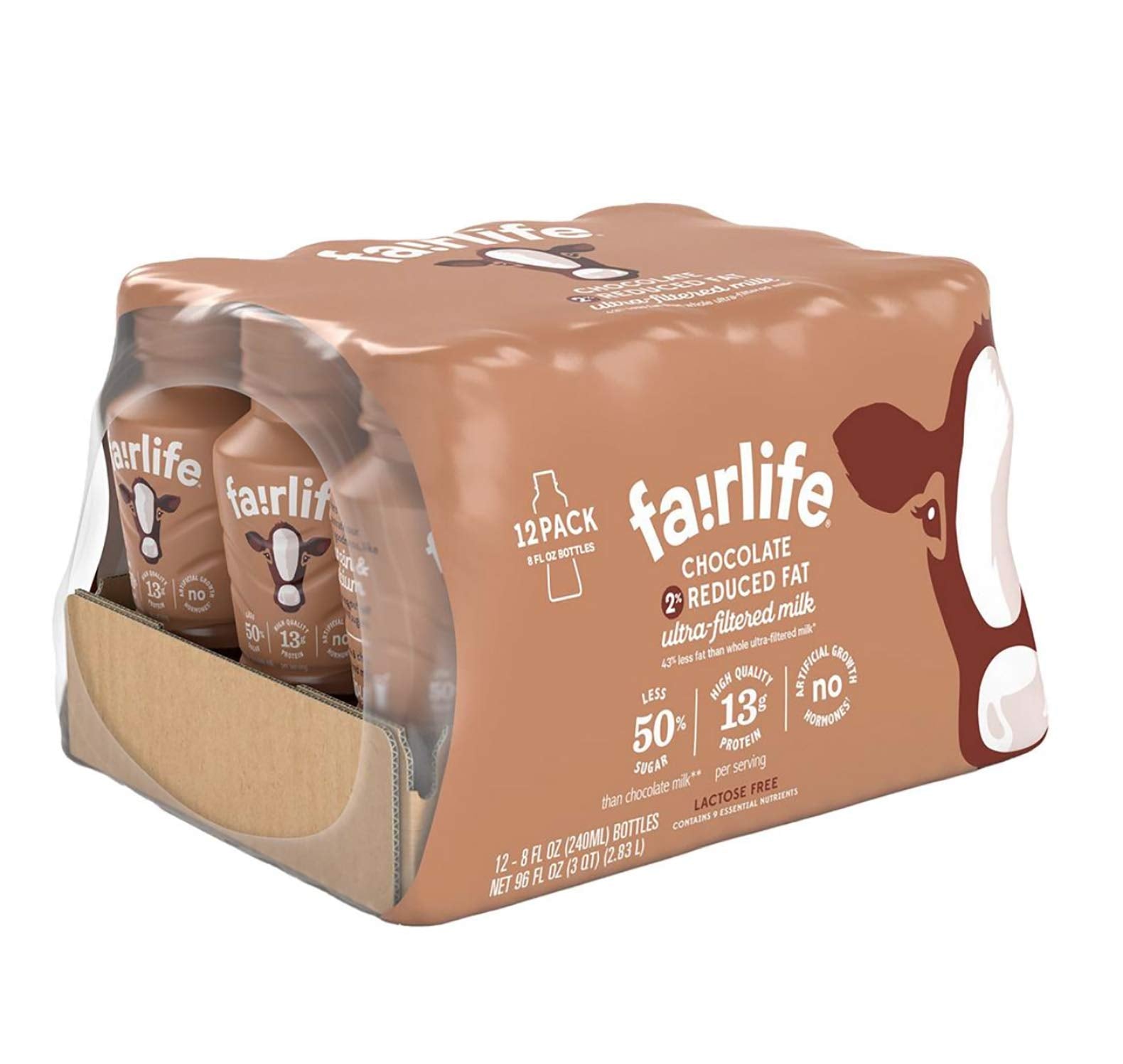 Fairlife Chocolate 2% Reduced Fat Ultra Filtered Milk 12/8 Fl Ounce Net Wt 96 Fl Ounce