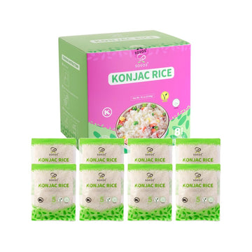 Soeos Konjac Rice, 8 Packs, 9.5 oz Each Bag, Low Carb, Low Calorie Shirataki Rice, Gluten Free, Sugar Free, Vegan Friendly, Easy