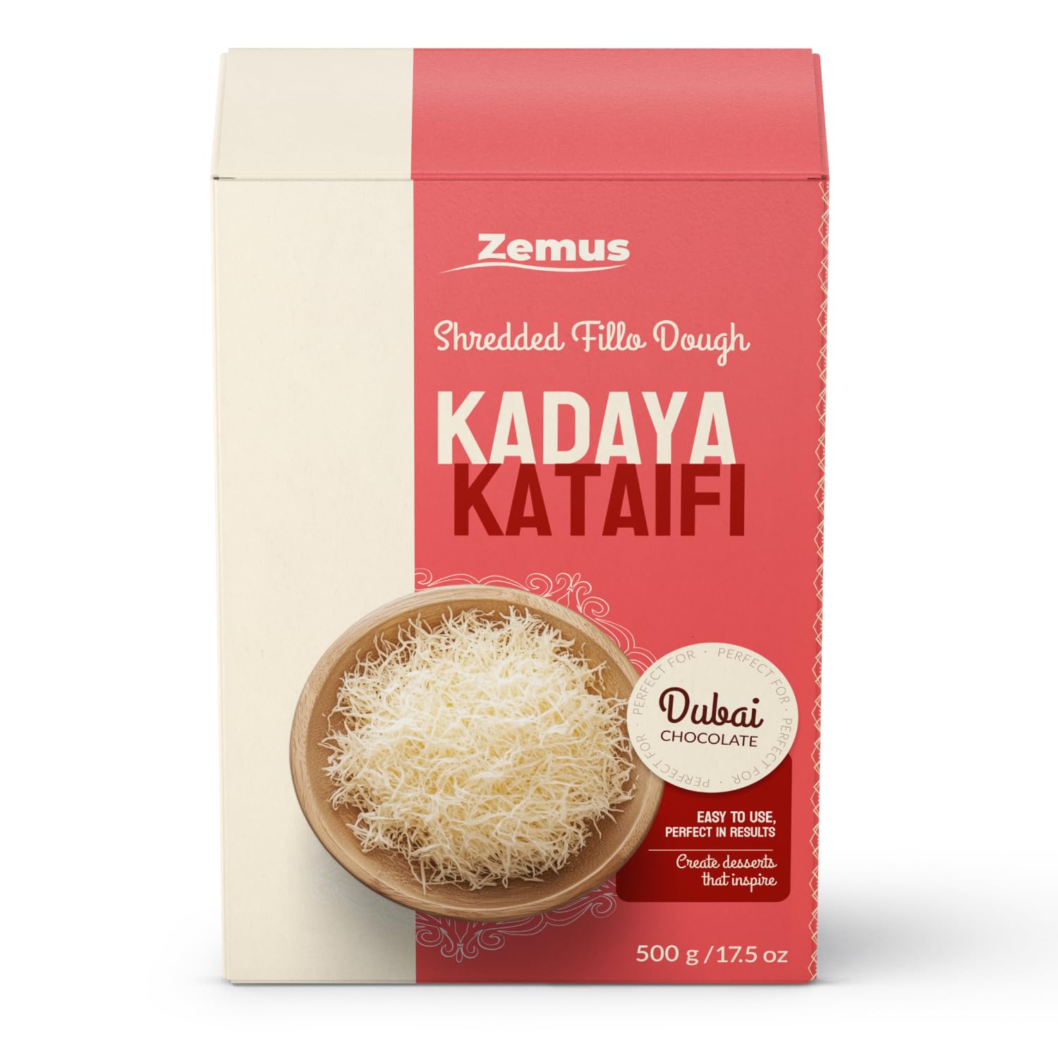 ZEMUS Dried Shredded Kataifi - Knafeh Fillo Dough, 17.64 oz Pack