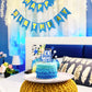 Pargleev Glittery 50th Birthday Cake Topper, Personalised Party Decoration, Blue, Paper