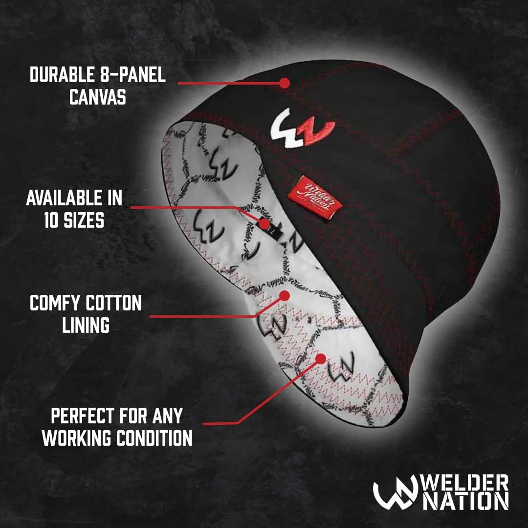 Welder Nation 8 Panel Welding Cap, Durable, Soft 10 Oz Cotton Duck Canvas, For Safety And Protection While Welding (7 38, Ranch