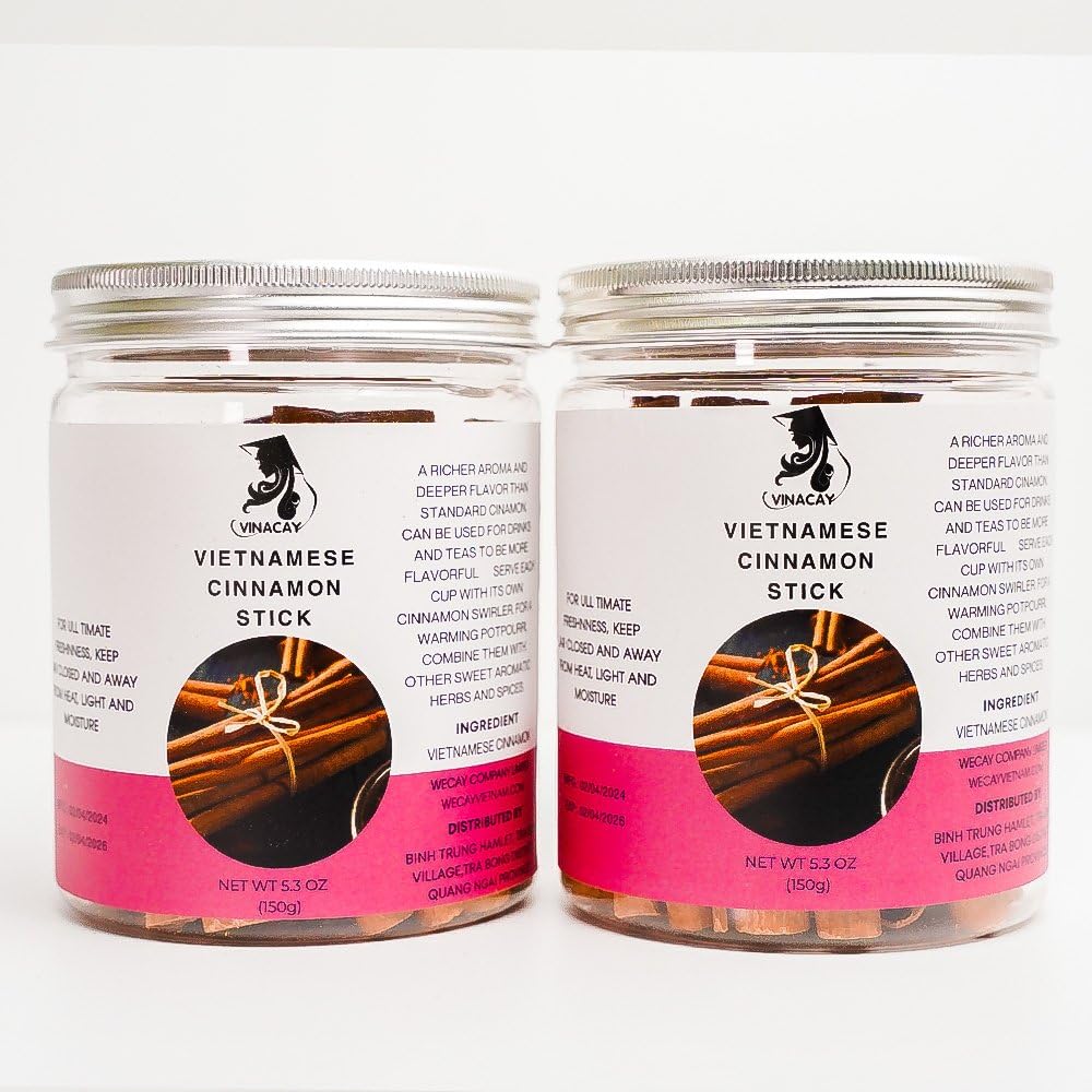 Cinnamon Stick 5.3 Oz (150g), Saigon Cinnamon Sticks Bulk, 100% Raw Organic Cinnamon Sticks, Pure Cinnamon Spice from Vietnam, C