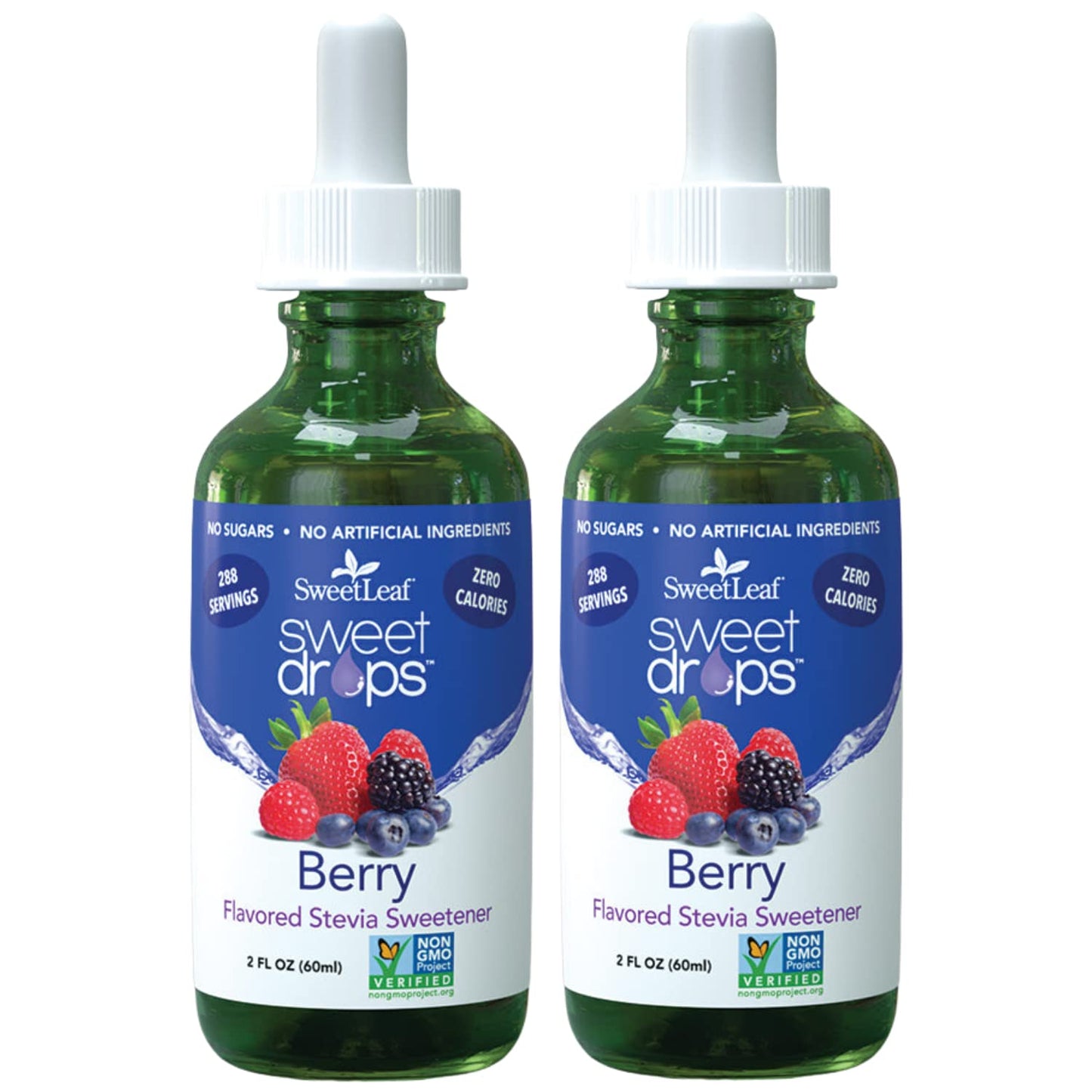 SweetLeaf Stevia Sweet Drops - Liquid Sweetener, Zero Calorie, Non-GMO, 2 Fl Oz (Pack of 2)