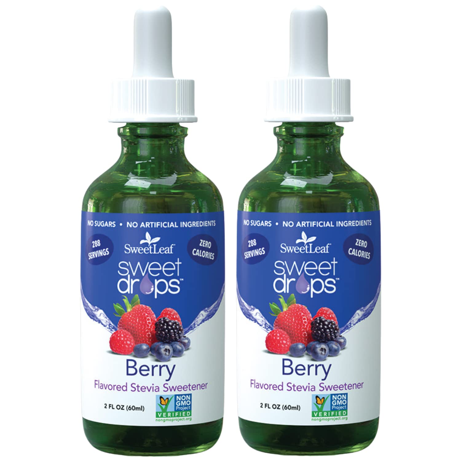 SweetLeaf Stevia Sweet Drops - Liquid Sweetener, Zero Calorie, Non-GMO, 2 Fl Oz (Pack of 2)