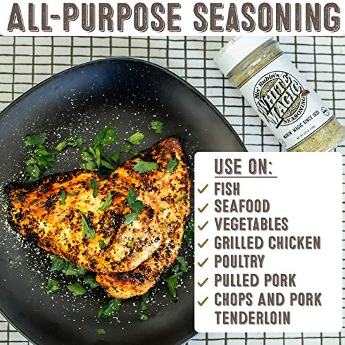 Gourmet All-Purpose Seasoning (5 Oz.) Original White Magic Dry Rub Spice Powder Best Served On Seafood, Vegetables, Grilled Chic