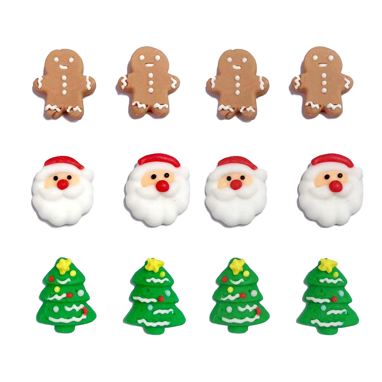 Sentovac 12Pcs Edible Cake Decorations And Cupcake Toppers | Santa, Tree, Sprinkles For Christmas And Birthday Parties