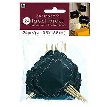 Amscan Chalkboard Picks | Black, 3.5'', 24 Ct.