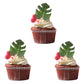 48Pcs Edible Tropical Turtle Leaves Cupcake Toppers, Palm Leaf Cake Topper, Edible Wafer Paper Leaf Cake Decoration For Hawaii A