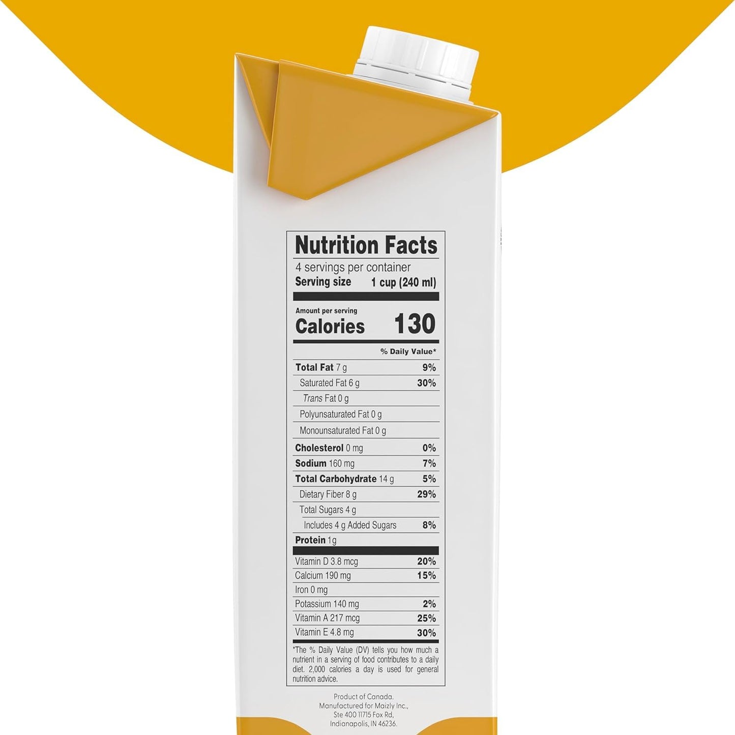 Maizly Original Corn Milk, Plant-Based Drink Made with Non-GMO Ingredients, Less Sugar, Gluten & Dairy-Free Alternative to Whole