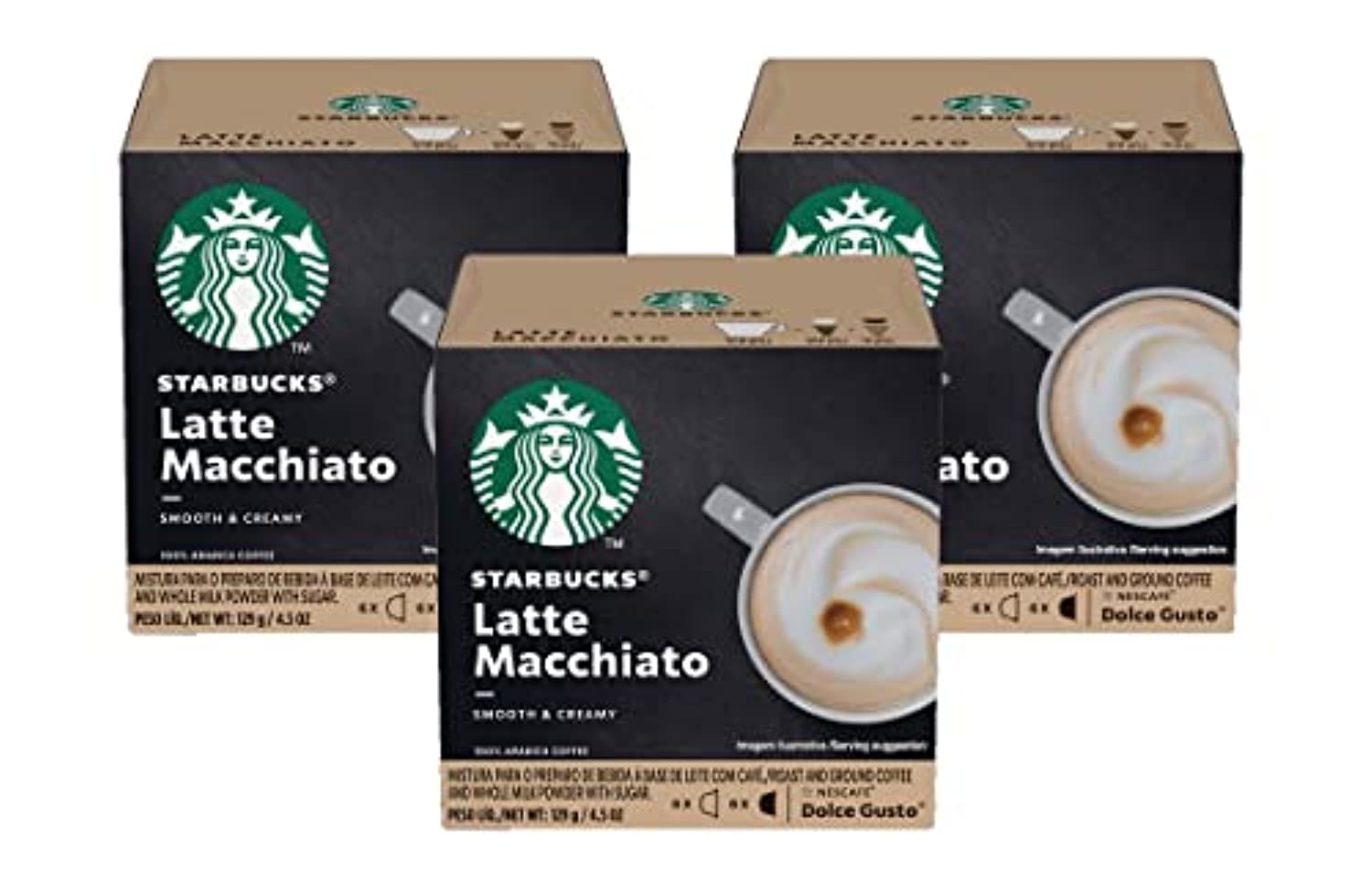NESCAFÉ DOLCE GUSTO Coffee Pods, Latte Macchiato, 12 Count (Pack of 3), Starbucks Flavor