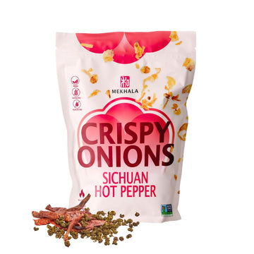 Mekhala Sichuan Hot Pepper Crispy Onions - Salad Toppings Crunchy Fried Onions For All-Purpose Seasoning Like Keto, Ramen Toppin