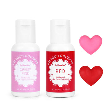 2 Colors Oil Based Food Coloring for Chocolate, Candy Pink Coloring, Red Food Coloring for Cake Decorating, Sugar, Candy Melts, 
