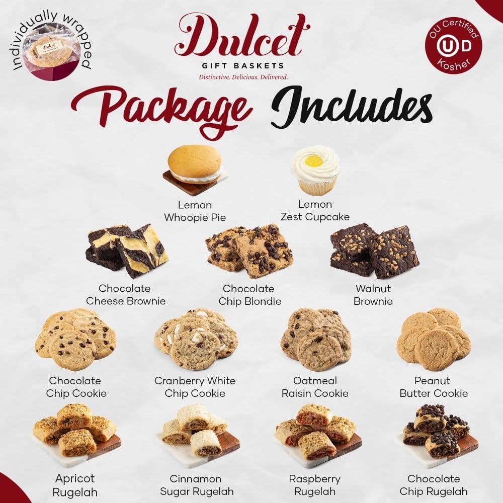 Dulcet Gift Baskets Oven Fresh Baked Pastry Deluxe Gift Basket With Brownies, Cupcakes! Great Gift For Friends, Him, Her, Corporate Gifting, Holiday, Sympathy, Get Well Care Package Or Birthday Gift
