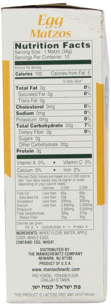 Manischewitz Egg Matzo, 12 Oz