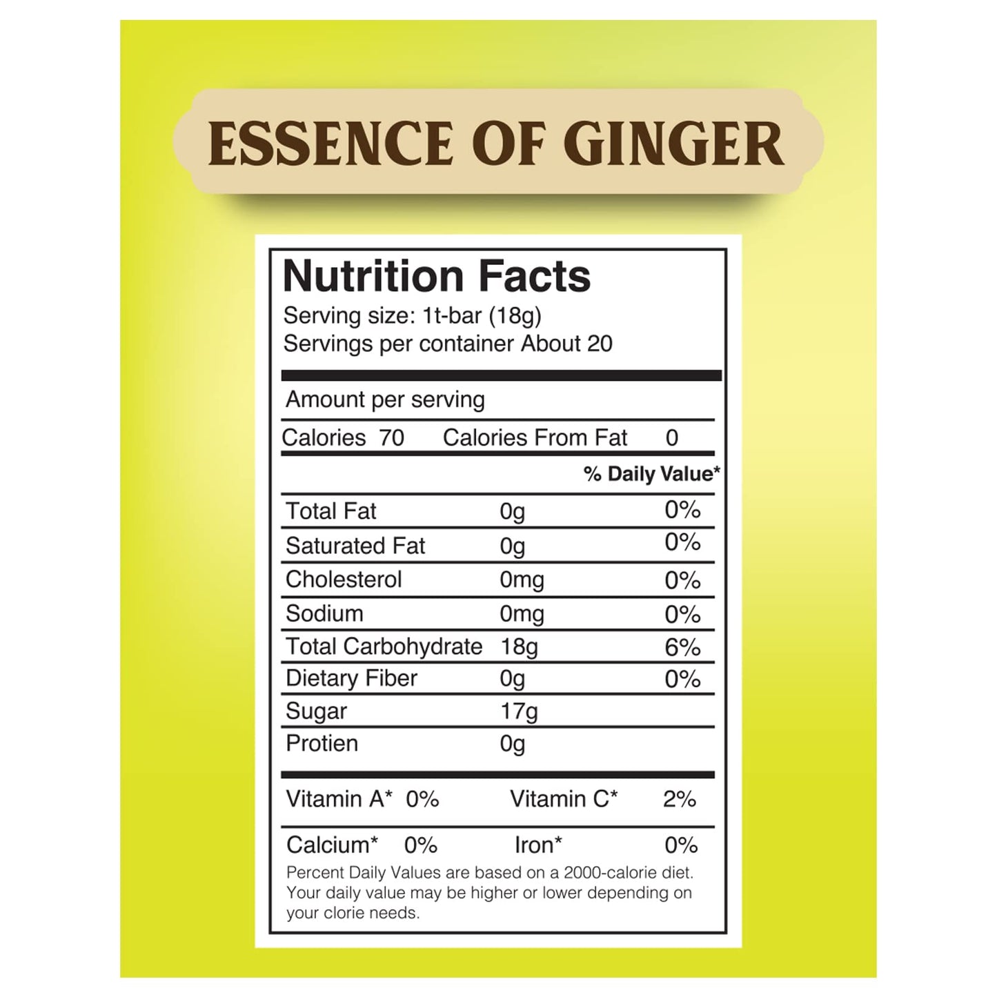 Elephant Park Natural Honey Ginger Crystals Instant Herbal Tea Bags - 20 Packets, Caffeine Free, Made with Real Honey and Fresh Ginger Root