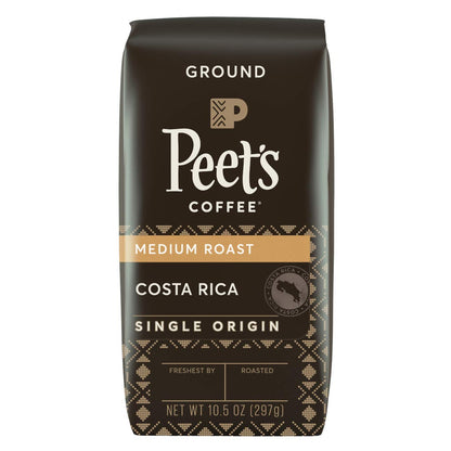 Peets Coffee People & Planet, Costa Rica Finca La Hilda, Ground Medium Roast, Single Origin, Single-farm flavor notes of black 