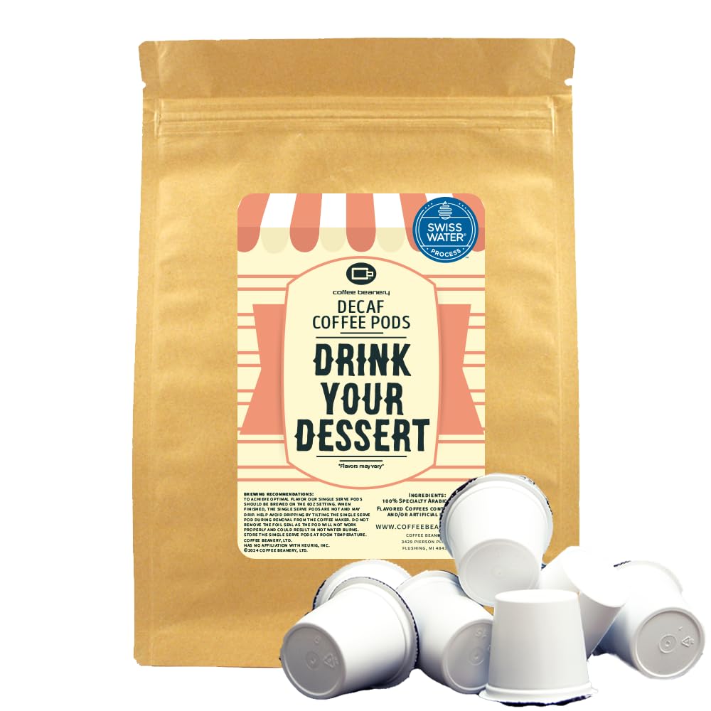 Coffee Beanery Decaf Flavored Coffee Pods - Swiss Water Process, 20 Count, 6 Unique Flavors